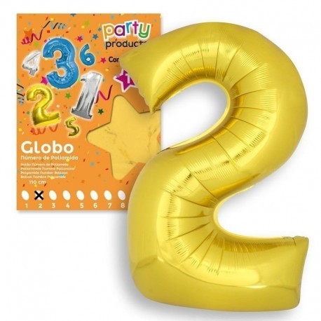 Globo numero 2 color oro 119x86 cm