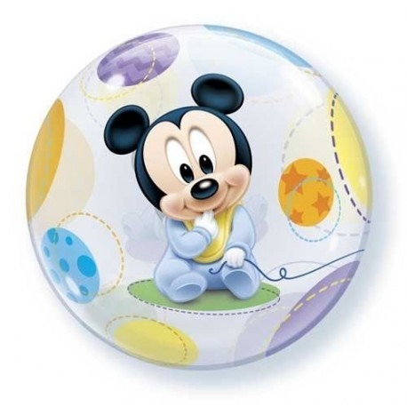 Globo mickey mouse bebe burbuja transparente