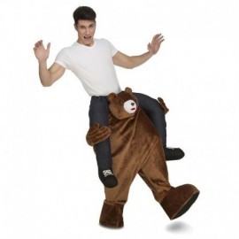 Disfraz de oso llevando a hombreos ride on