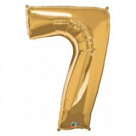 Globo numero 7 oro de foil para helio o aire 86 x 58 cm