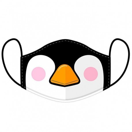 Mascarilla reusable infantil pingüino