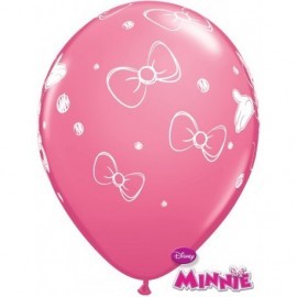 Globos Minnie Mouse rosa 6 uds 28 cm