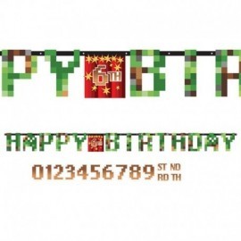 Letrero cumpleaños fiesta Minecraft