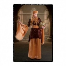 Disfraz de medieval marron terciopelo talla m mujer