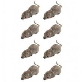Ratones flocados 5 cm 8 unidades