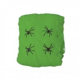 Tela de araña artificial verde 60 gr decoracion ha