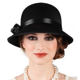 Sombrero charleston negro dama años 20