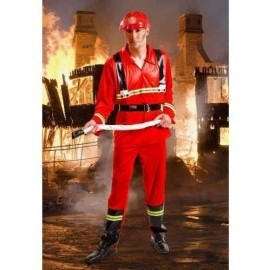 Disfraz de bombero rojo apagafuegos 112 adulto