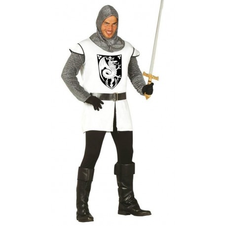 Disfraz de caballero medieval soldado del leon blanco