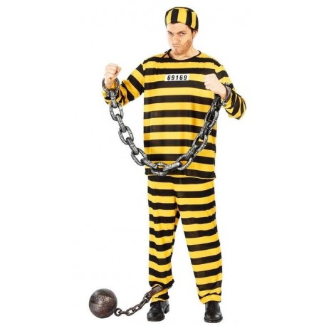 Disfraz de prisionero preso amarillo negro los dalton