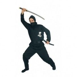 Disfraz de ninja negro para adulto barato guerrero