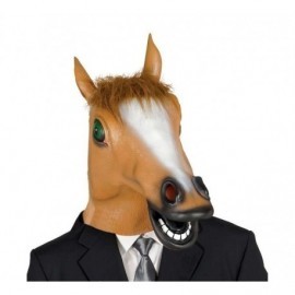 Careta caballo marron latex mascara cara 2677