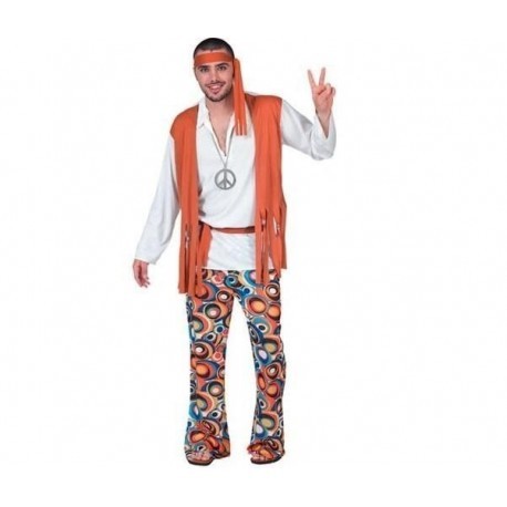 Disfraz de hippie hombre 60 70 para adulto barato. Informal disfraces online