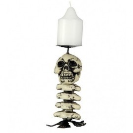 Portavelas esqueleto 16 cm decoracion halloween