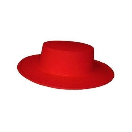 Carnavalife Sombrero Cordobés de Negro y Rojo para Adulto y Niño 
