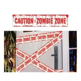 Cinta caution zombie 6 metros x 12 cm ensangrentad