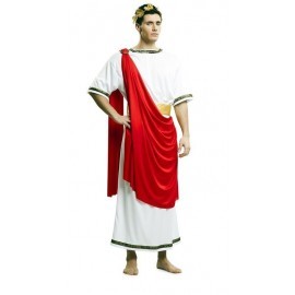 Disfraz de cesar blanco capa roja romano talla m-l