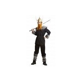 Disfraz de vikingo salvaje negro talla m-l hombre luj