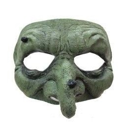 Media mascara bruja verde realista