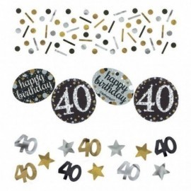 Confeti 40 cumpleaños celebracion oro n