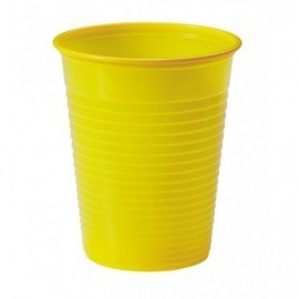 Vasos amarillo plastico baratos 200 cc 24 unidades
