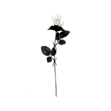 Rosa negra con calavera 44 cm decoracion halloween