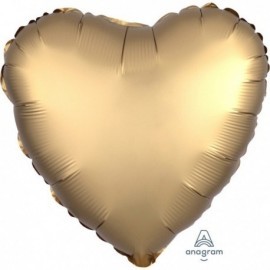 Globo corazon satin dorado barato para helio de 45 cm 18