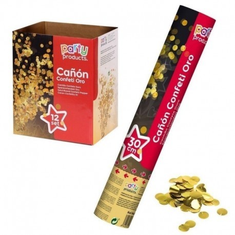 Cañon confetti color oro 30 cm