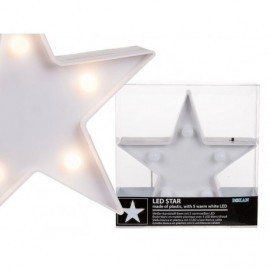 Estrella blanca con 5 leds 165 x 16 cm