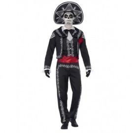 Disfraz de catrin mariachi esqueleto mejicano hombre