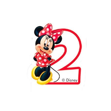 Vela de cumpleaños minnie mouse numero 2