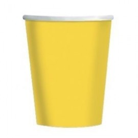Vasos amarillos unicolor de 266 ml 8 unidades