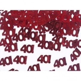 Confeti 40 cumpleaños en rojo 15 gr metalico