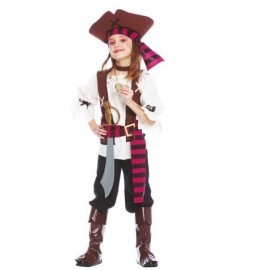 Disfraz de pirata de los siete mares chica infantil tallas