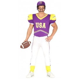 Disfraz de quaterback morado jugador futbol americano tallas