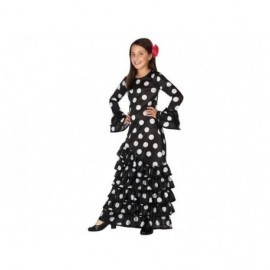 Disfraz de flamenca negro sevillana niña talla 3-4 añ