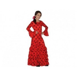 Disfraz de flamenca rojo sevillana niña tallas