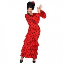 Disfraz de flamenca rojo talla m-l o xl sevilla de feria