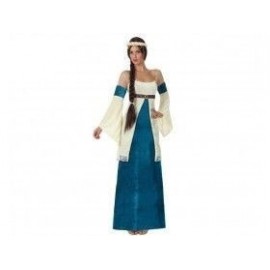 Disfraz de dama medieval azul tallas mujer