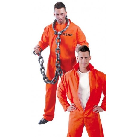 Disfraz de convicto adulto talla m o l preso naranja
