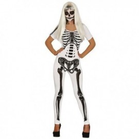 Disfraz de esqueleto blanco chica tallas