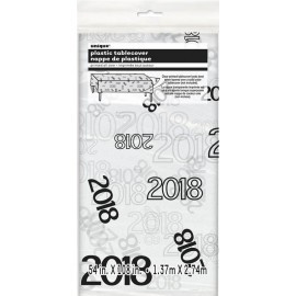 Mantel año nuevo 2018 fin de año transparente 137x274 cm