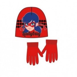Conjunto gorro guantes ladybug rojo talla 54