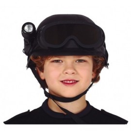 Casco SWAT antidisturbios infantil con linterna
