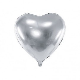Globo barato forma corazon 45 cm plata