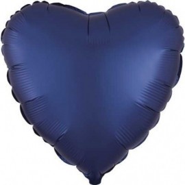 Globo corazon satin azul 45 cm