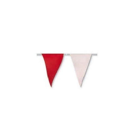 Bandera triangulo plastico rojo y blanco cantabria