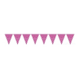 Banderas triangulares plastico rosa puntos 5 metro