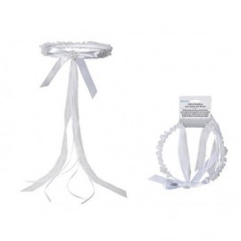Diadema blanco con perlas para bodas 18 cm