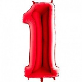 Globo numero 1 rojo 40 101 cm para helio o aire